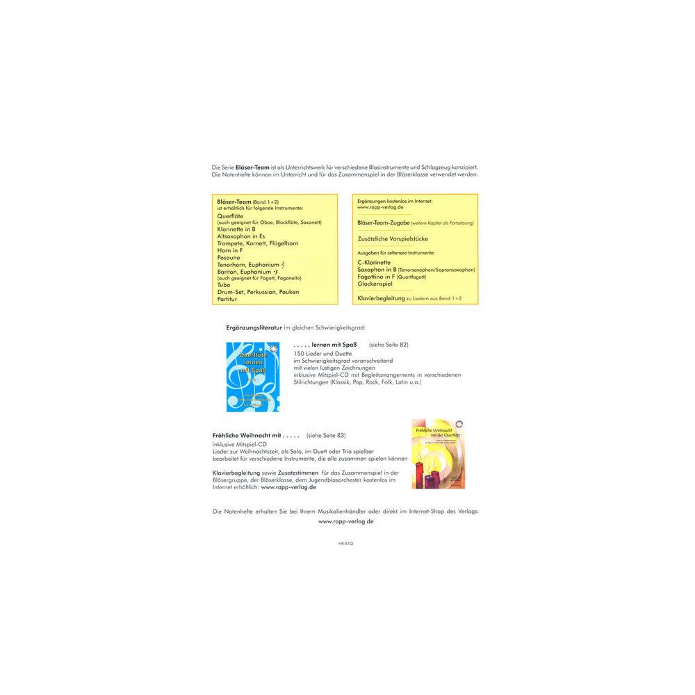 Horst Rapp Verlag Bläser