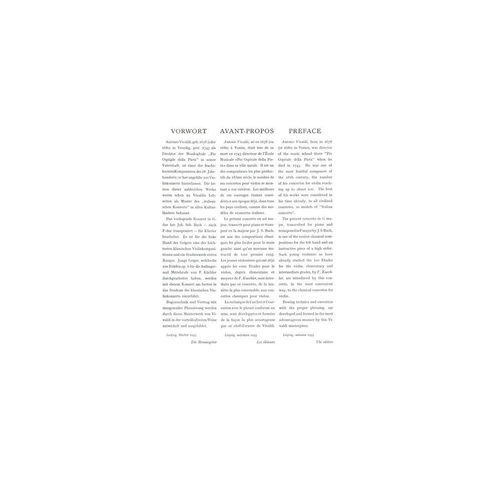 Edition Hug Vivaldi Concert G