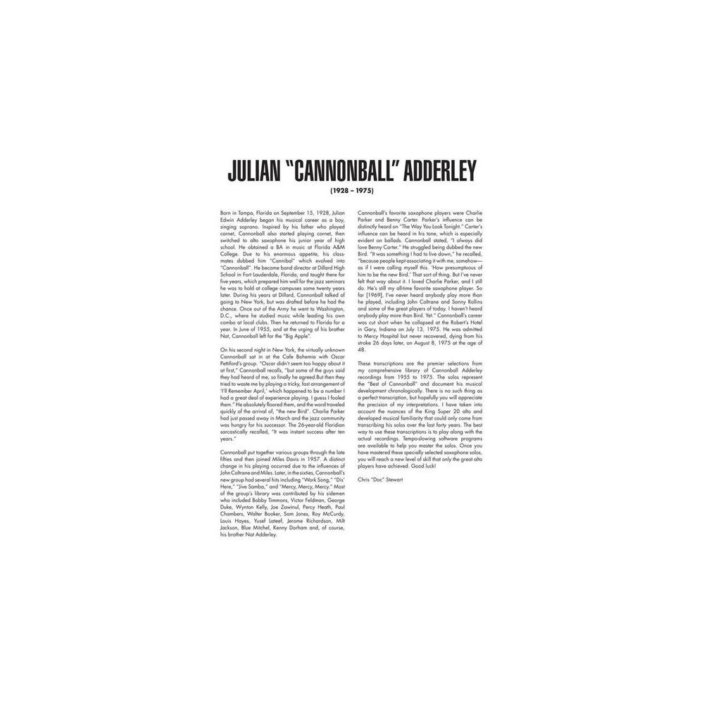 Hal Leonard Cannonball Adderley Omni Eb – Thomann Ireland