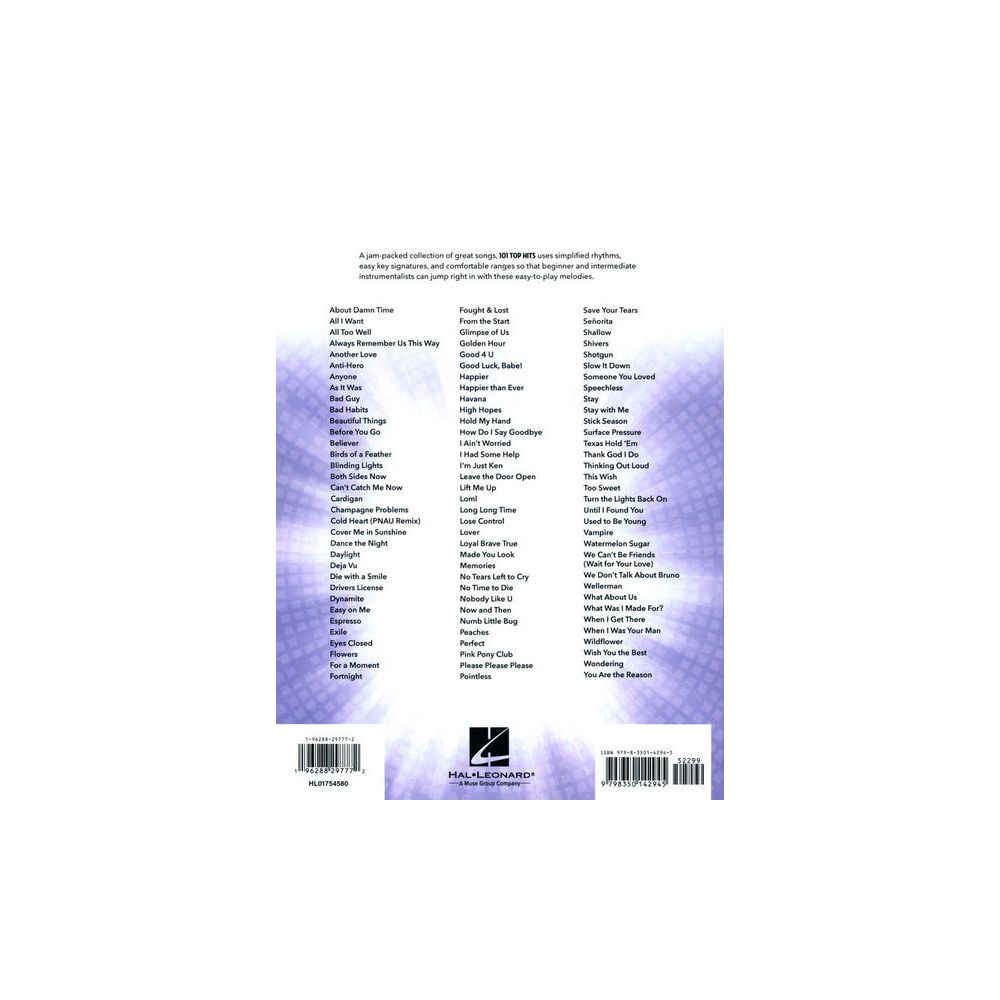 Hal Leonard 101 Top Hits for Trumpet – Thomann Ireland