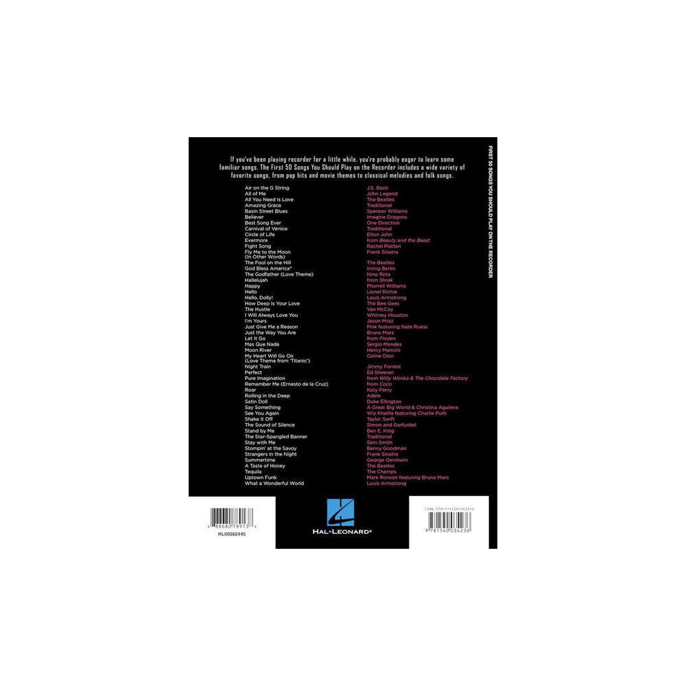 Hal Leonard First 50 Songs Recorder – Thomann Ireland