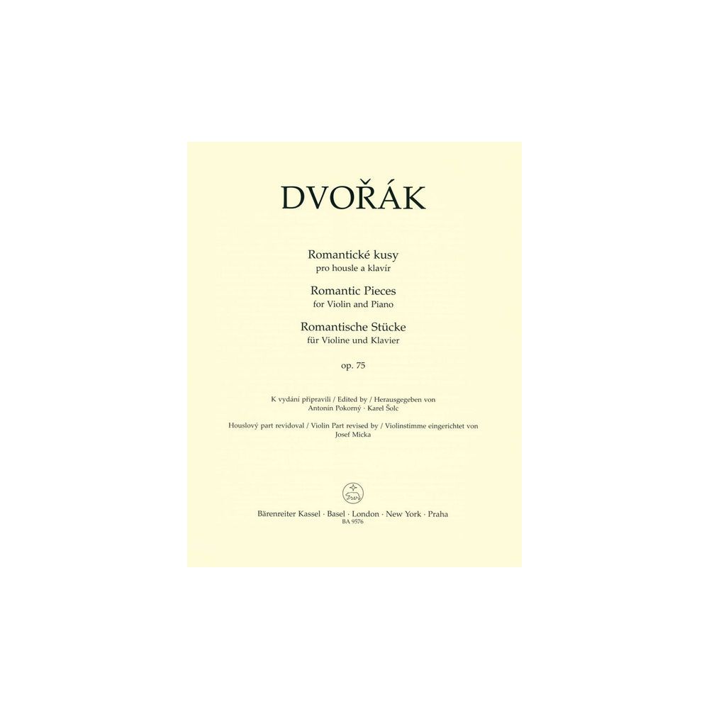 Bärenreiter Dvorak Romantische Stücke – Thomann Ireland