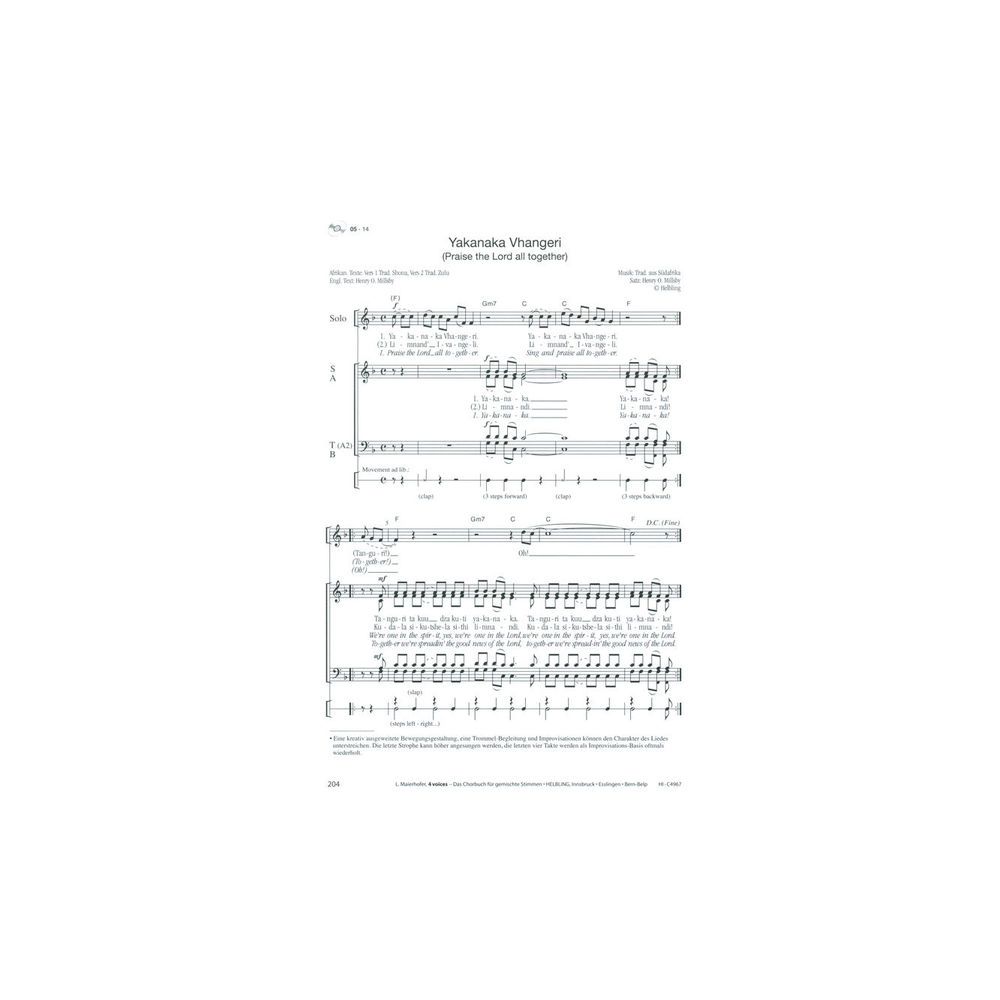 Helbling Verlag 4 Voices Chorbuch – Thomann Ireland