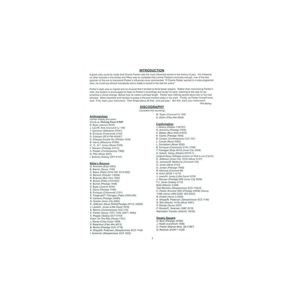 Jamey Aebersold Charlie Parker – Thomann Ireland