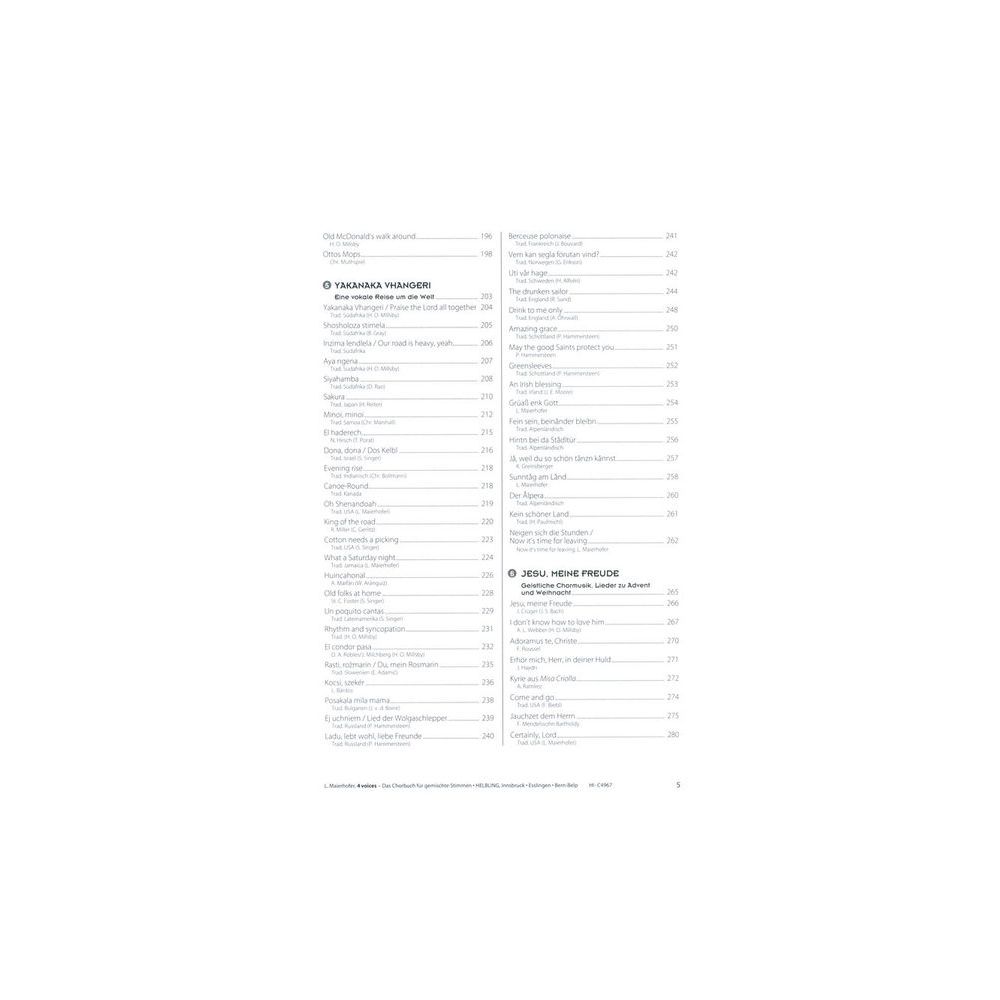 Helbling Verlag 4 Voices Chorbuch – Thomann Ireland