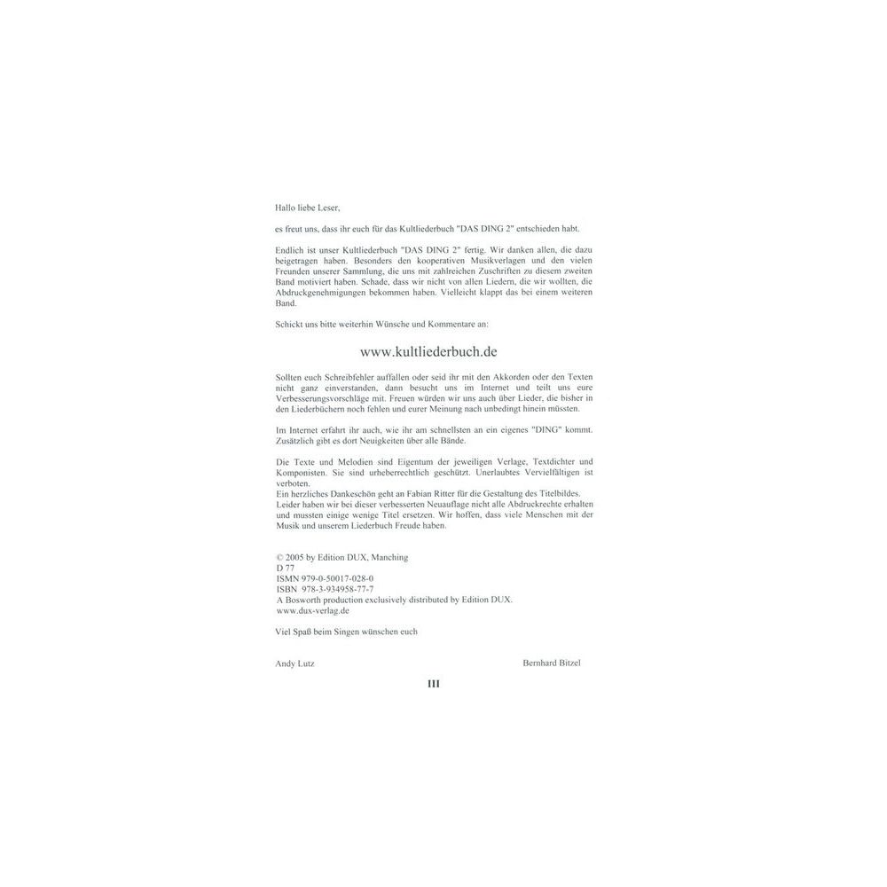 Edition Dux Das Ding 2 mit Noten – Thomann Ireland