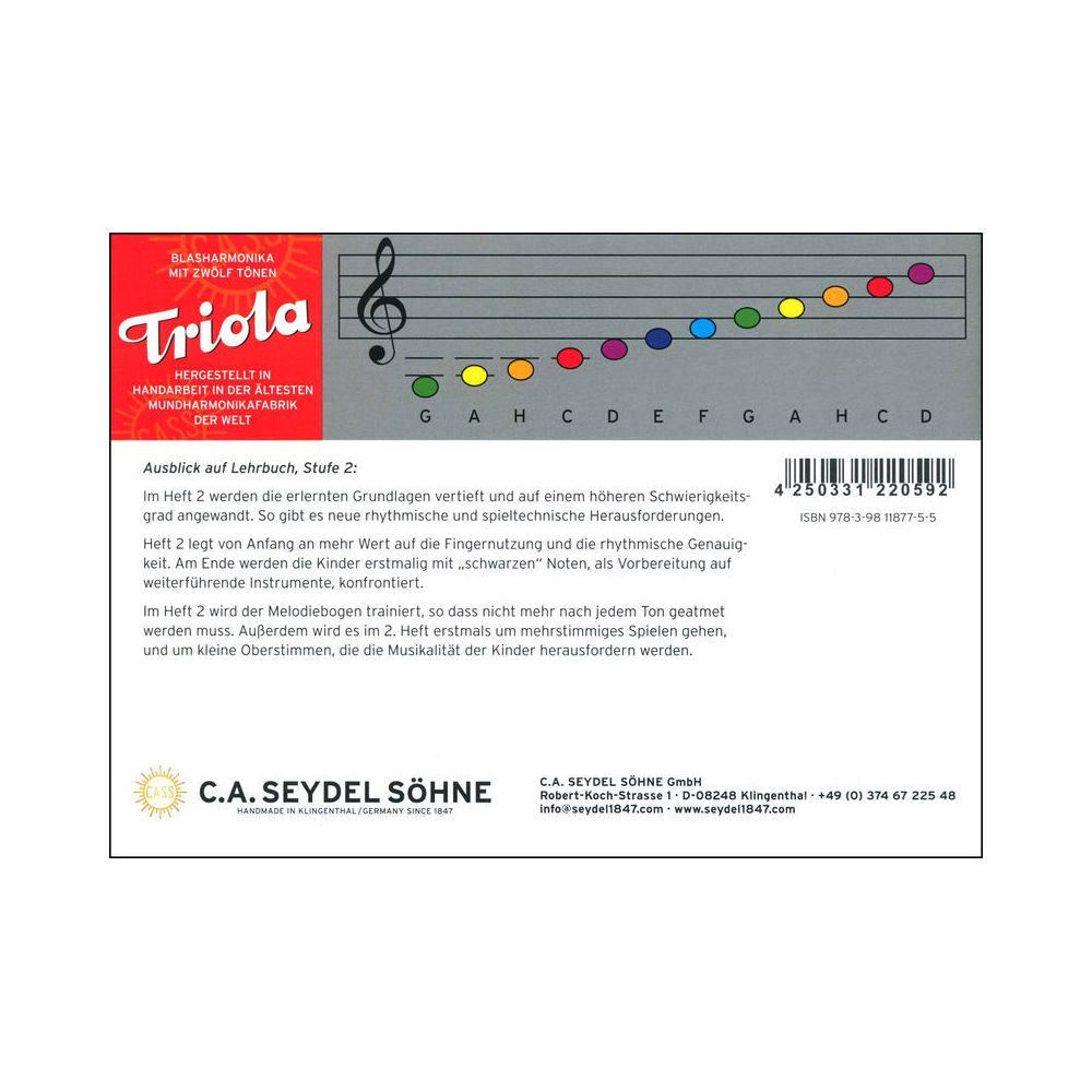 C.A. Seydel Söhne Triola Tutorial Book 1 German – Thomann Ireland