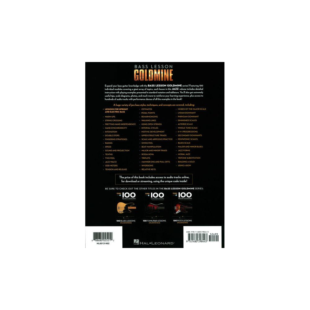 Hal Leonard 100 Jazz Lessons Bass – Thomann Ireland