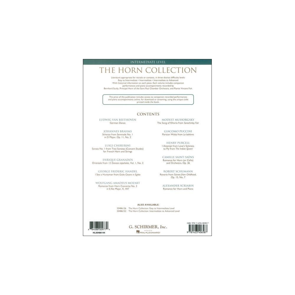 G. Schirmer Horn Collection Intermediate – Thomann Ireland