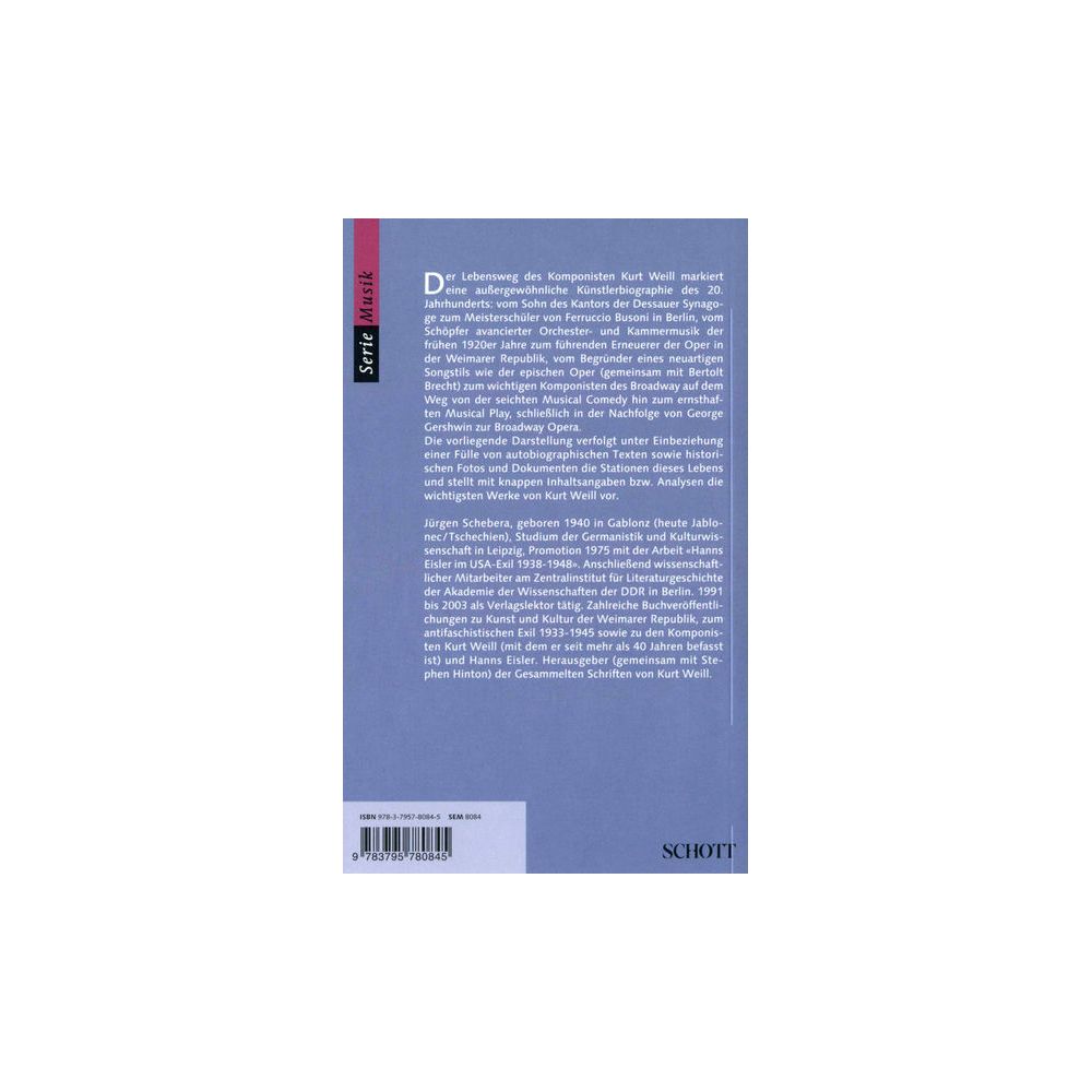 Schott Kurt Weill Konzis – Thomann Ireland