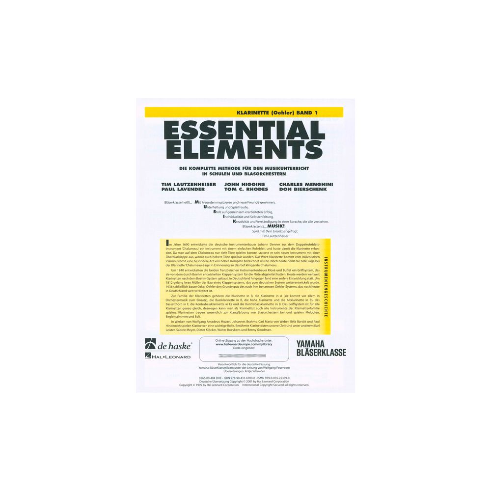 De Haske Essential Elements Clar. Oe 1 – Thomann Ireland