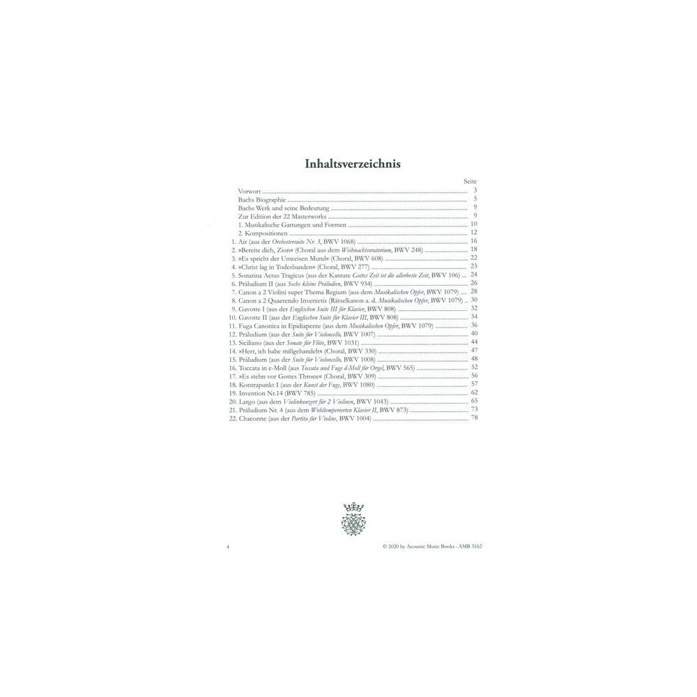 Acoustic Music Books 22 Masterworks J.S.Bach – Thomann Ireland