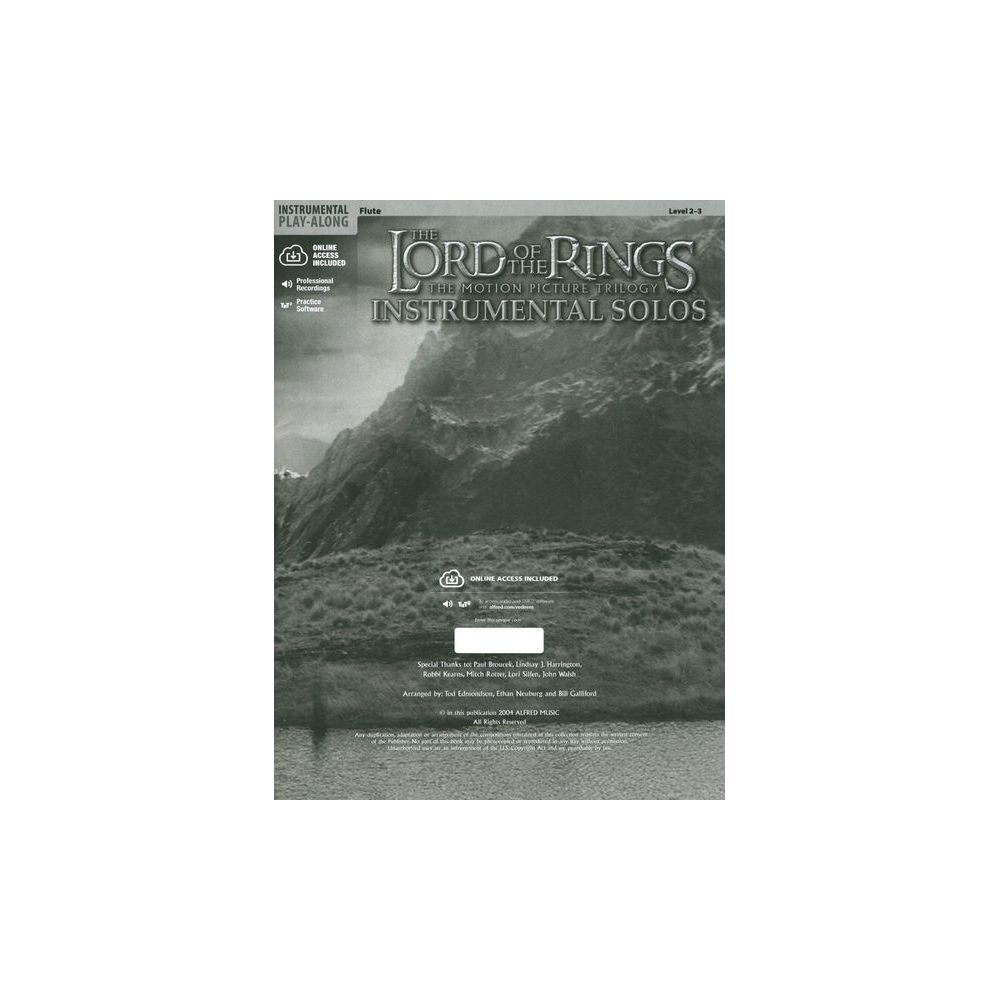 Alfred Music Publishing Lord Of The Rings 1