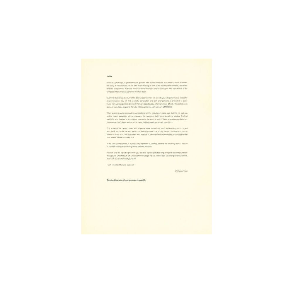 Zimmermann Verlag Notenbüchlein Oboe – Thomann Ireland