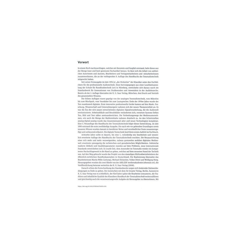 De Gruyter Handbuch der Tonstudiotechnik – Thomann Ireland