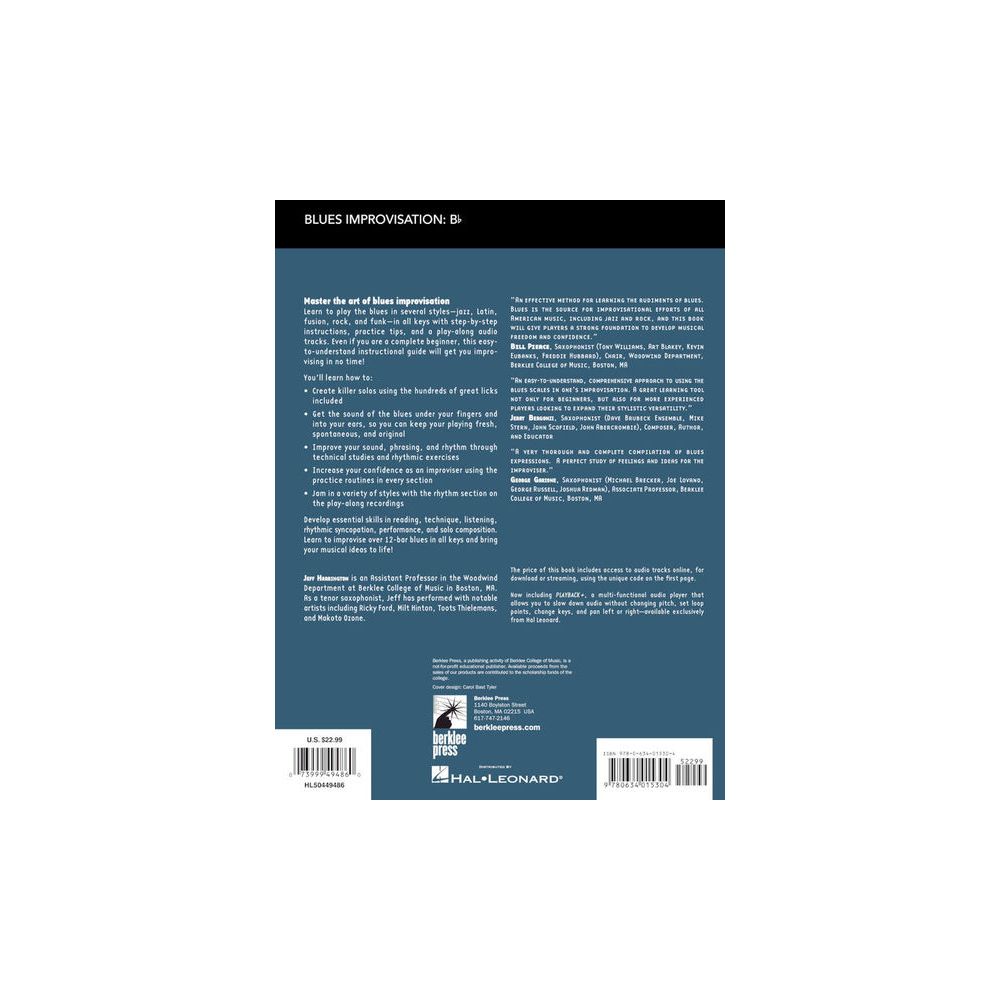 Berklee Press Blues Improvisation Bb – Thomann Ireland