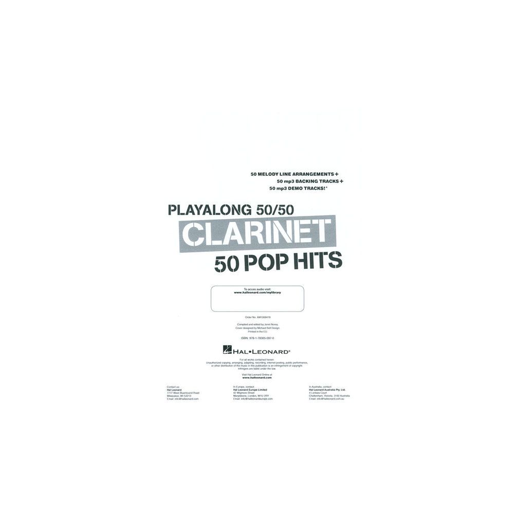 Wise Publications Playalong 50/50 Clarinet – Thomann Ireland