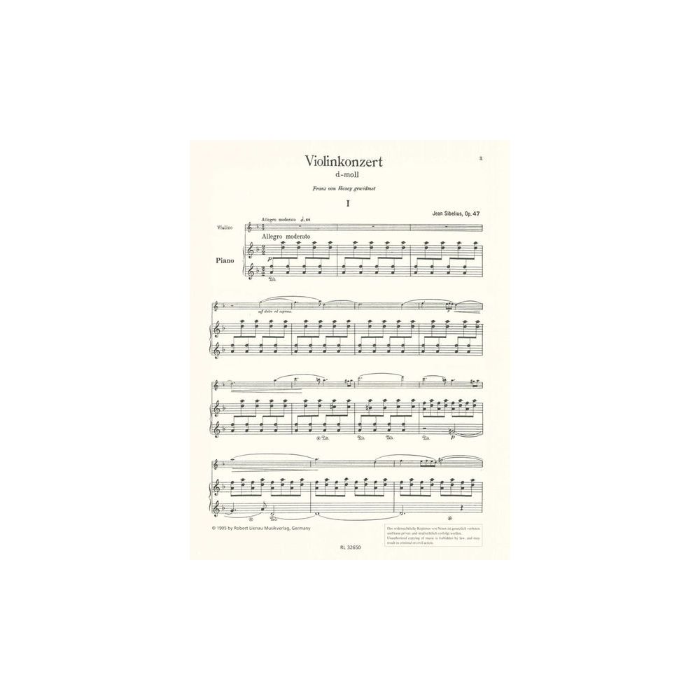 Musikverlag Robert Lienau  Sibelius Violin