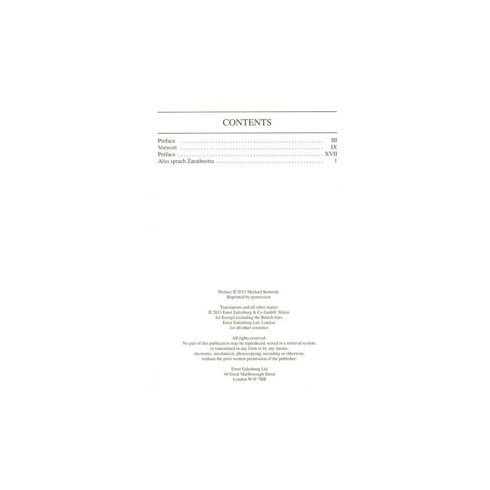 Edition Eulenburg Richard Strauss Zarathustra – Thomann Ireland