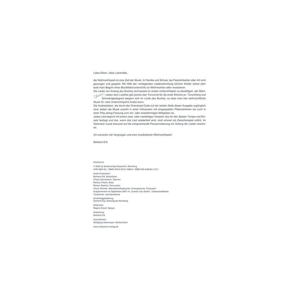 Holzschuh Verlag Flötentöne Erste Weihnacht – Thomann Ireland
