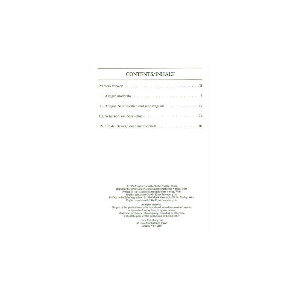 Edition Eulenburg Bruckner Sinfonie Nr. 7 E