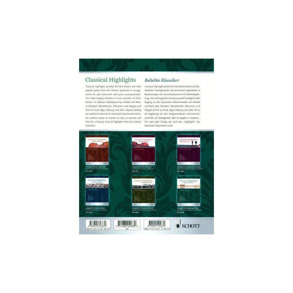 Schott Classical Highlights Trumpet – Thomann Ireland