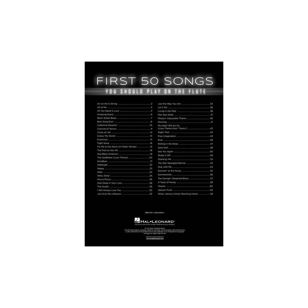Hal Leonard 50 Songs You Should Flute – Thomann Ireland
