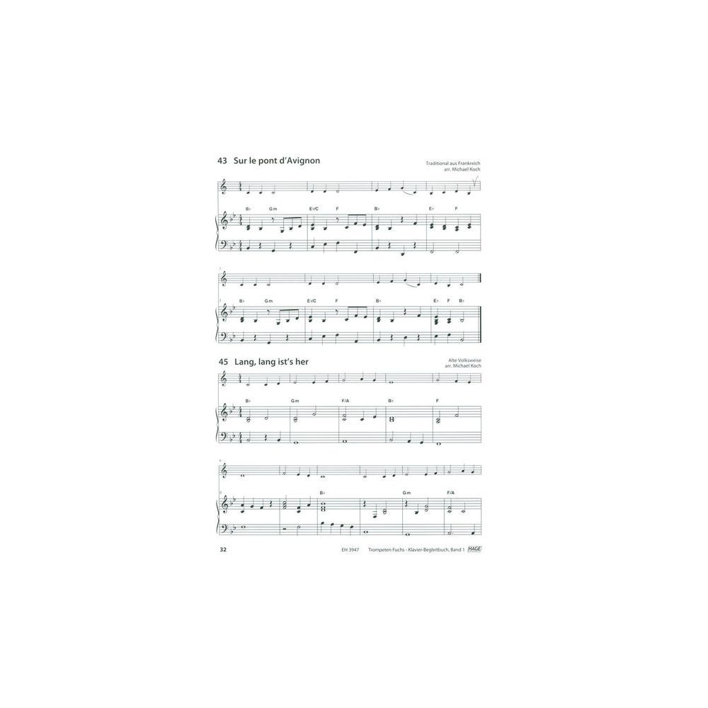Hage Musikverlag Trompeten Fuchs Klavierbuch – Thomann Ireland