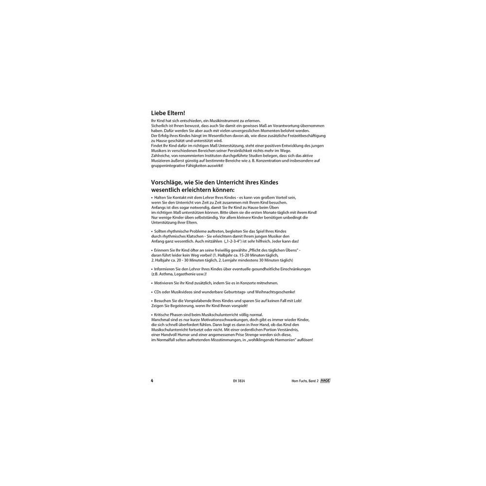 Hage Musikverlag Horn Fuchs 2 – Thomann Ireland