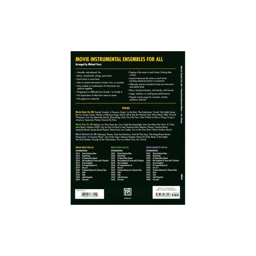 Alfred Music Publishing Movie Duets For All Oboe – Thomann Ireland