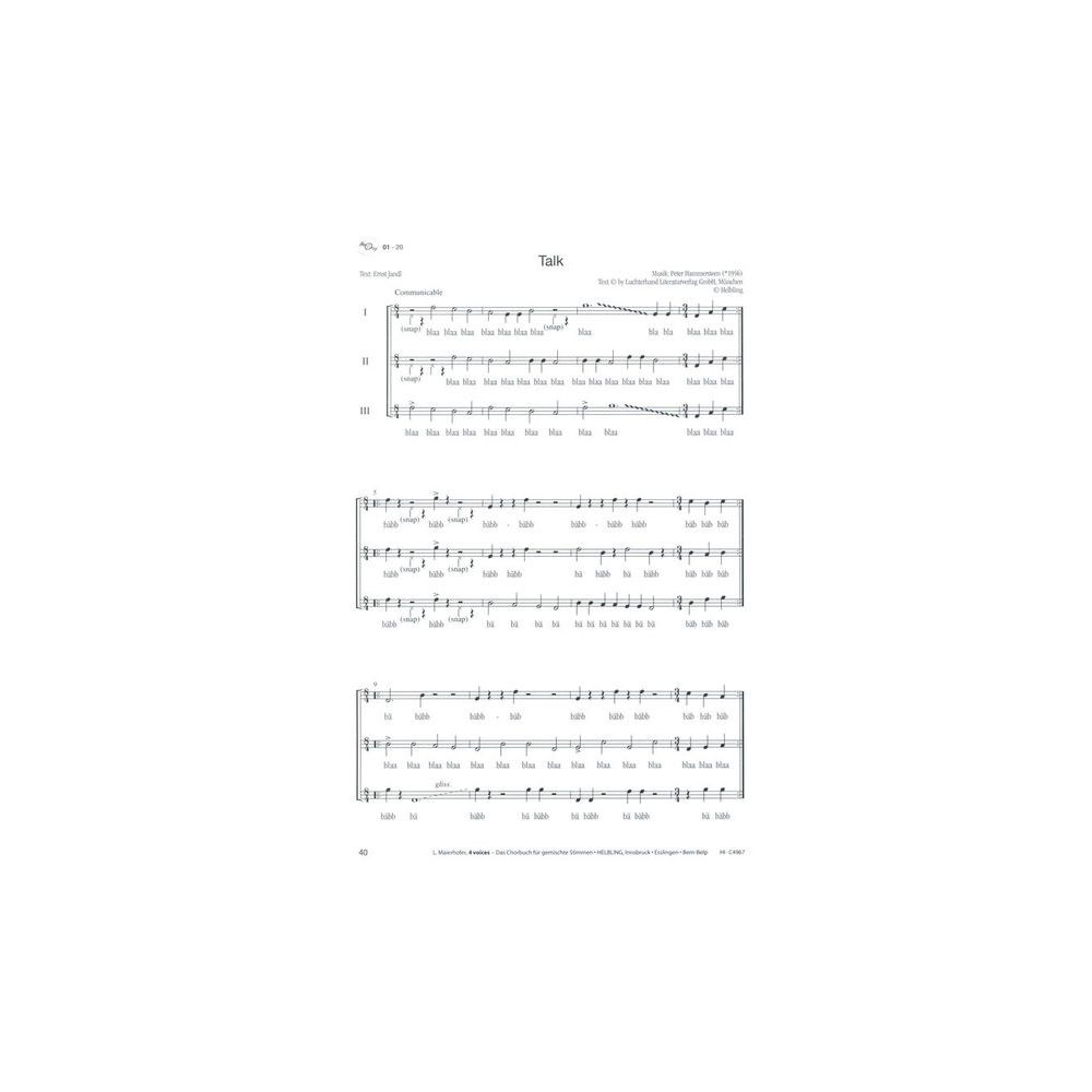 Helbling Verlag 4 Voices Chorbuch – Thomann Ireland