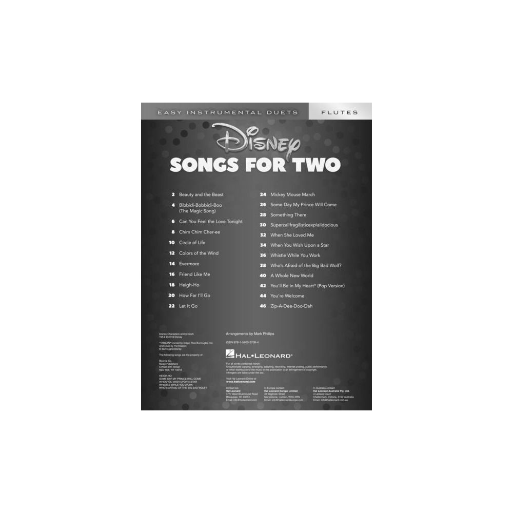 Hal Leonard Disney Songs For Two Flute – Thomann Ireland