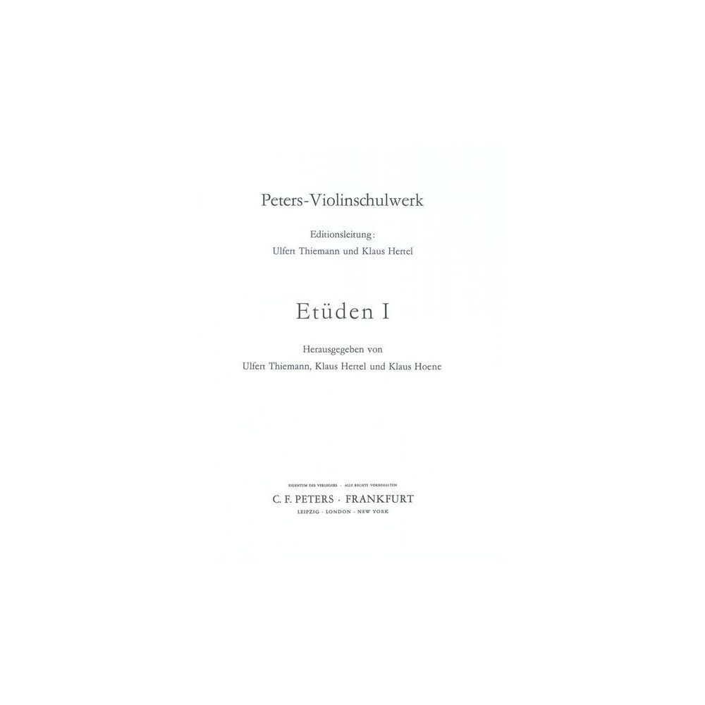 Edition Peters Violinschulwerk Etüden 1 – Thomann Ireland