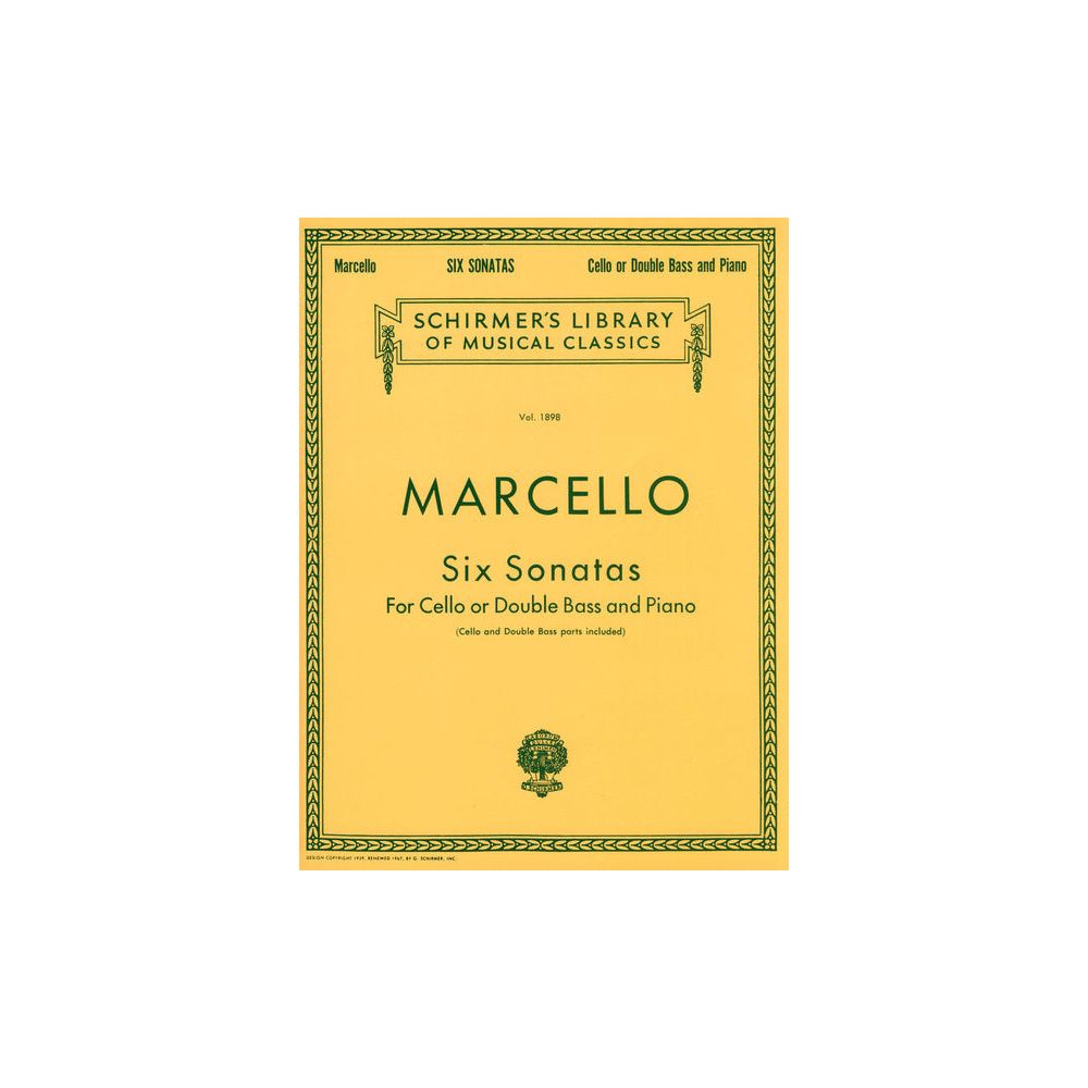 G. Schirmer Marcello Six Sonatas – Thomann Ireland