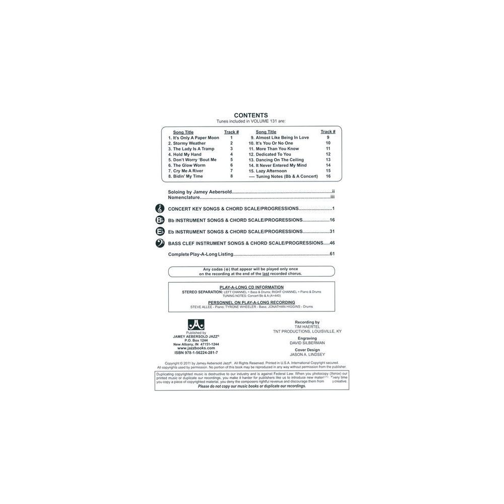 Jamey Aebersold Cry Me A River – Thomann Ireland