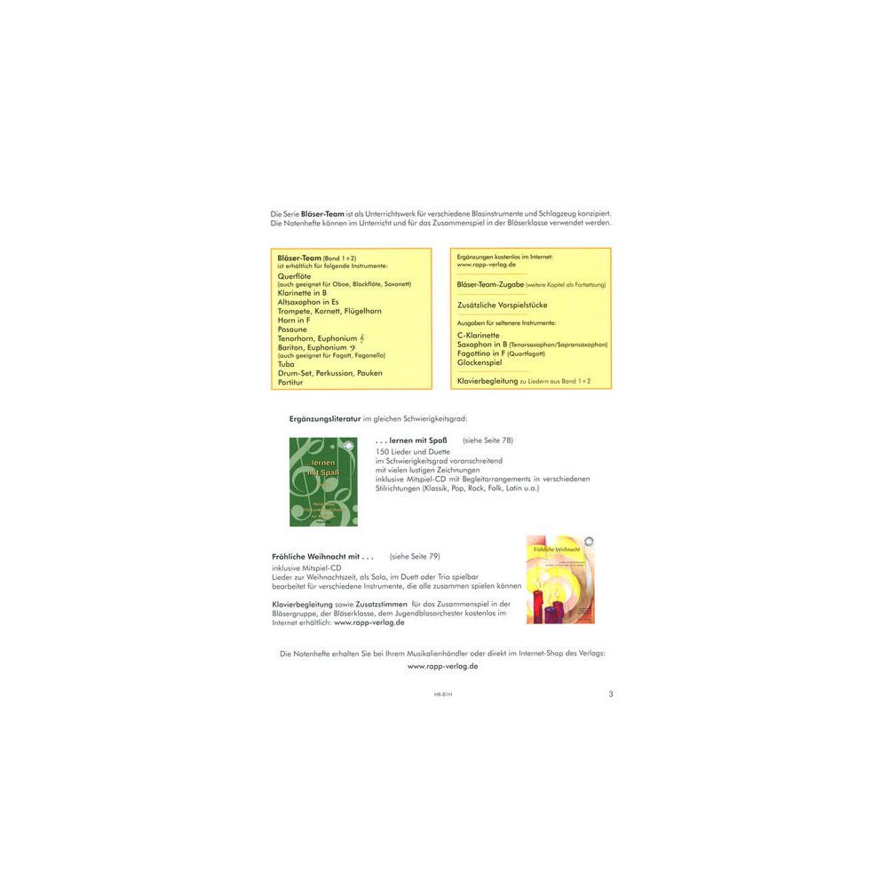 Horst Rapp Verlag Bläser