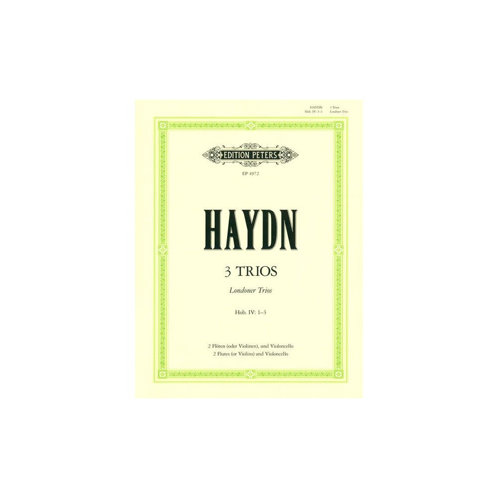 Edition Peters Haydn 3 Trios Flöten und Cello – Thomann Ireland