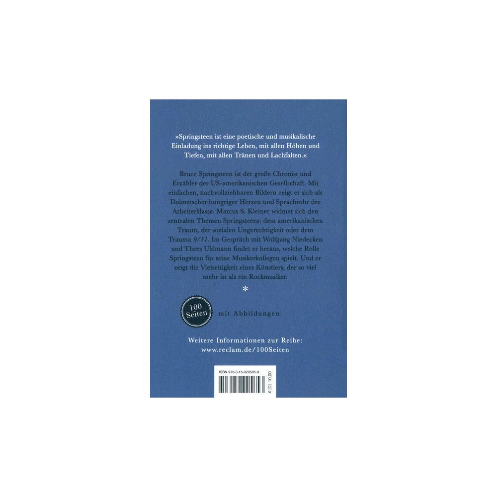 Reclam Verlag 100 Seiten Bruce Springsteen – Thomann Ireland