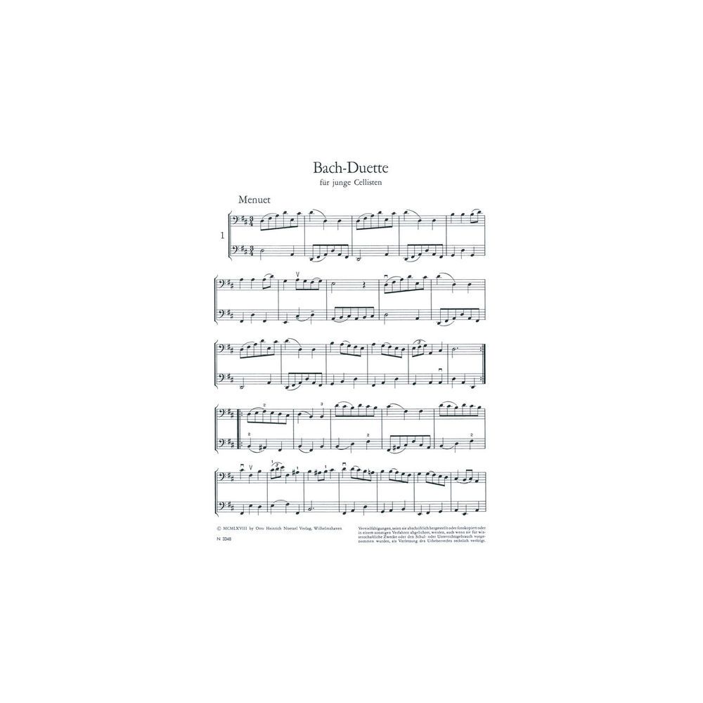 Heinrichshofen Verlag Bach Duette Cello – Thomann Ireland