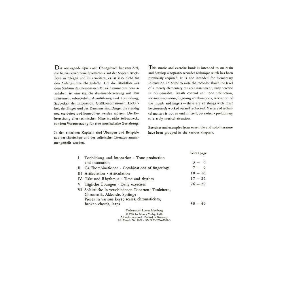 Edition Moeck Das Spiel auf Der Sopranblock2 – Thomann Ireland