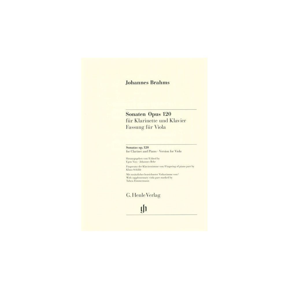 Henle Verlag Brahms 2 Sonaten Viola – Thomann Ireland