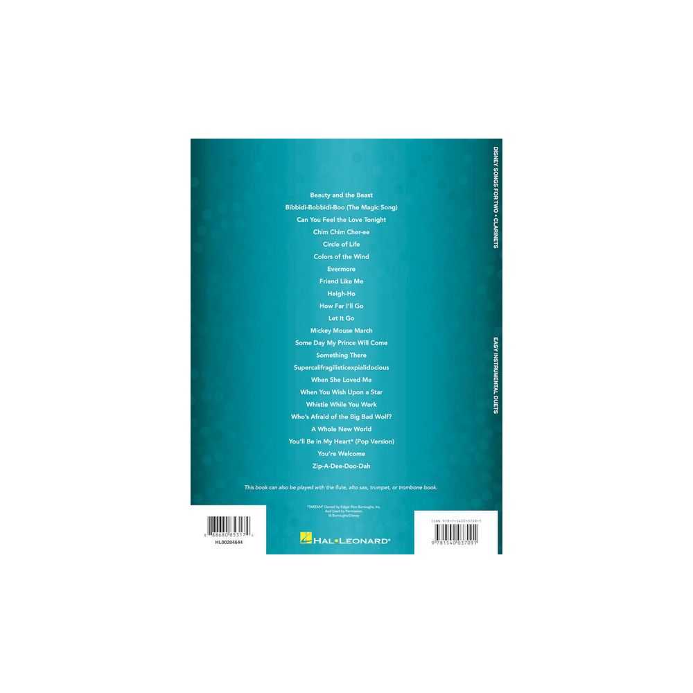 Hal Leonard Disney Songs For Two Clarinet – Thomann Ireland