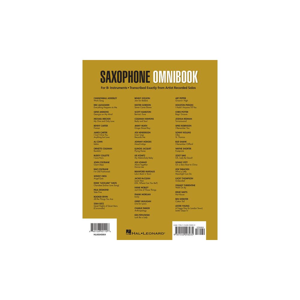 Hal Leonard Saxophone Omnibook Bb – Thomann Ireland