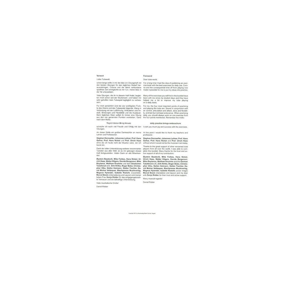 Martin Schmid Blechbläsernoten Tuba