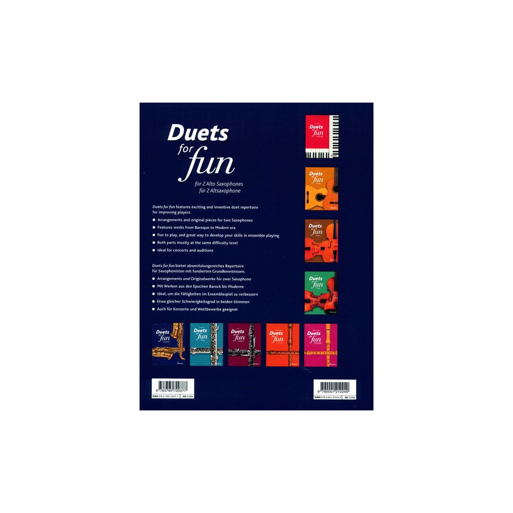 Schott Duets for Fun Alto Saxophone – Thomann Ireland