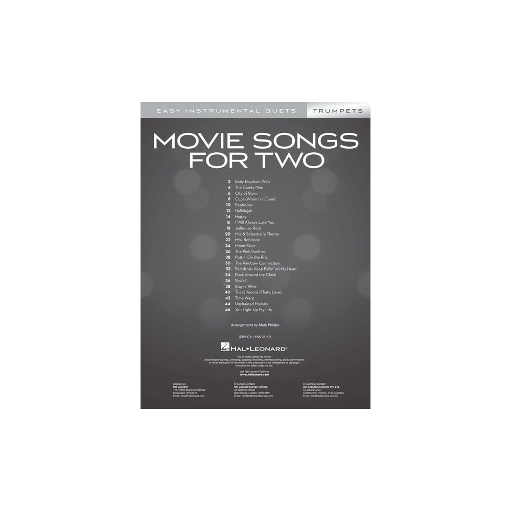 Hal Leonard Movie Songs For Two Trumpets – Thomann Ireland