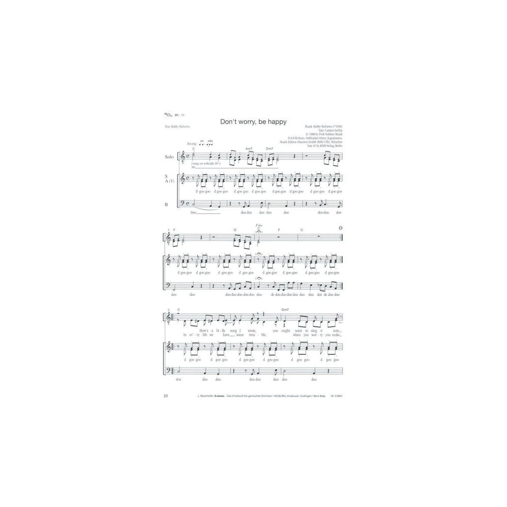 Helbling Verlag 4 Voices Chorbuch – Thomann Ireland