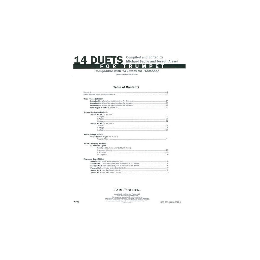 Carl Fischer 14 Duets For Trumpet – Thomann Ireland