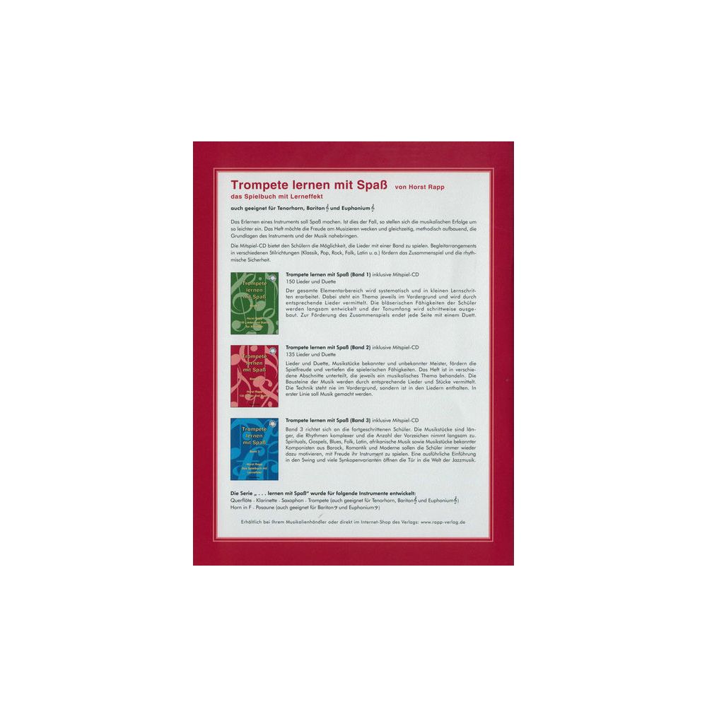 Horst Rapp Verlag Trompete Lernen mit Spaß 2 – Thomann Ireland