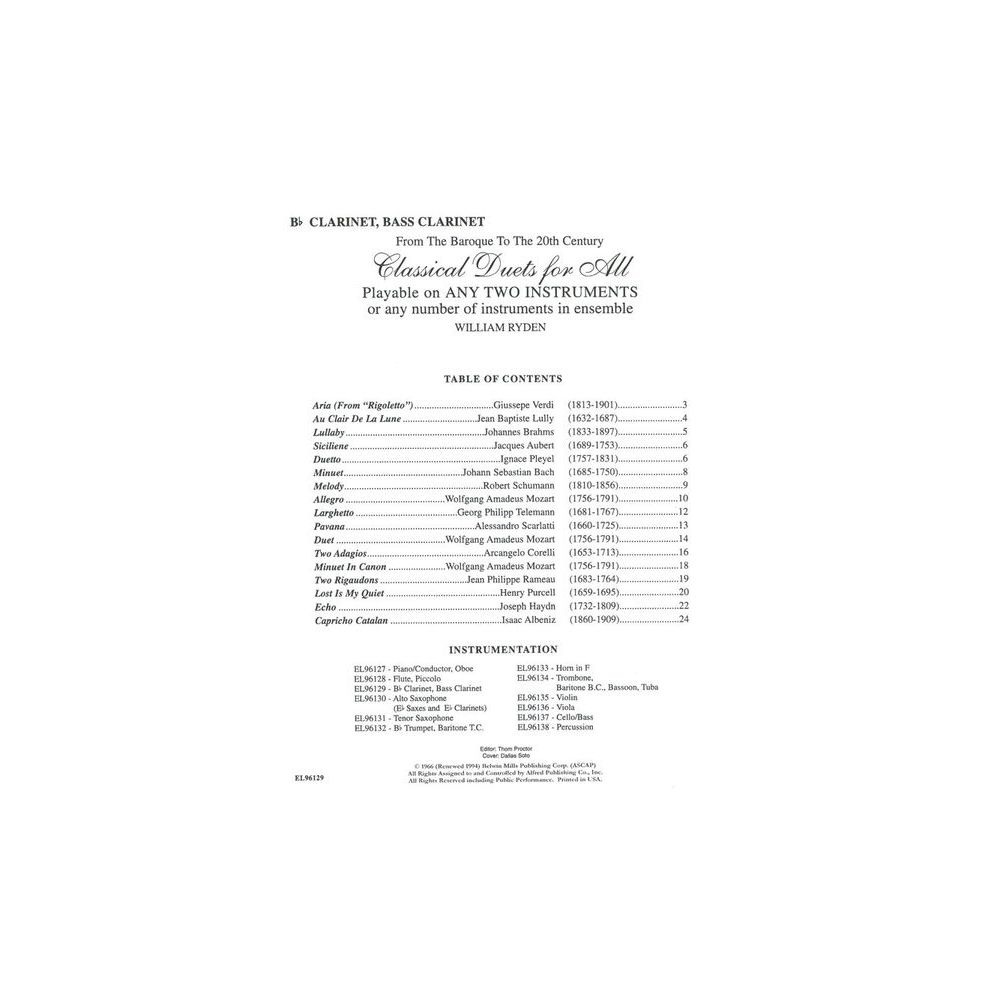 Alfred Music Publishing Classical Duets for All Clarin – Thomann Ireland